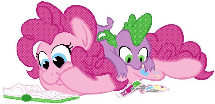 pinkie & spike reading together